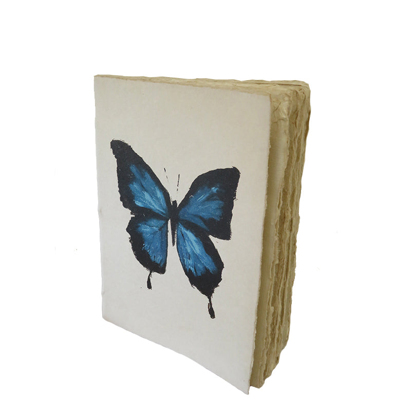 Cabinet de Curiosité "Papillon bleu" - Carnet en papier parchemin