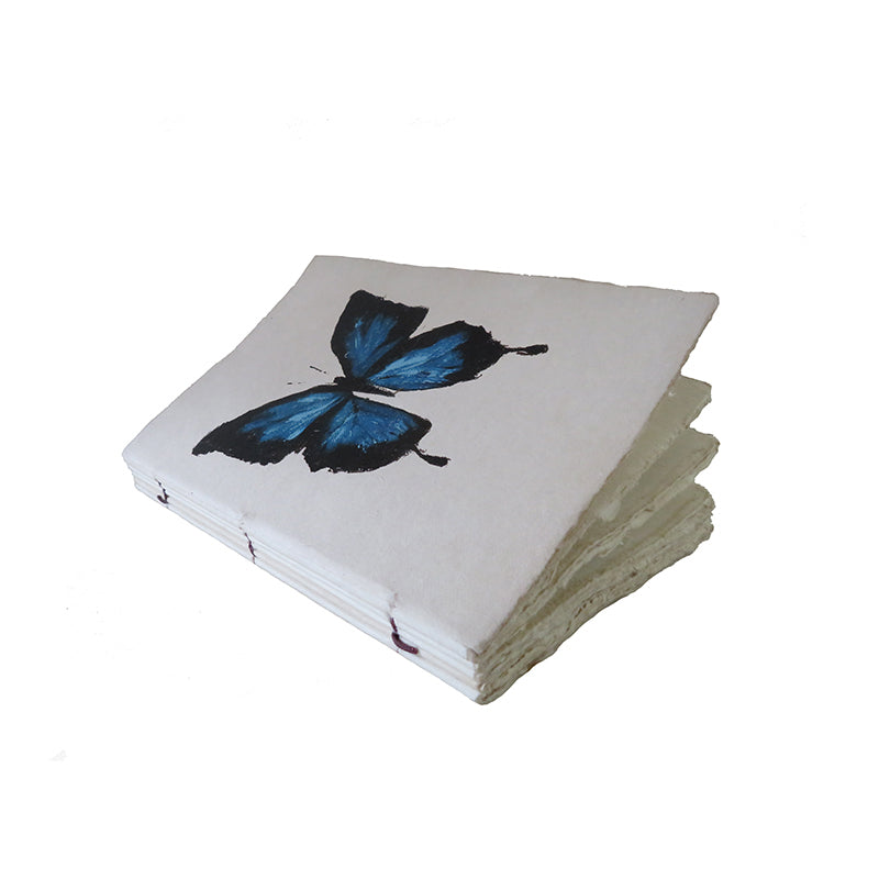 Cabinet de Curiosité "Papillon bleu" - Carnet en papier parchemin