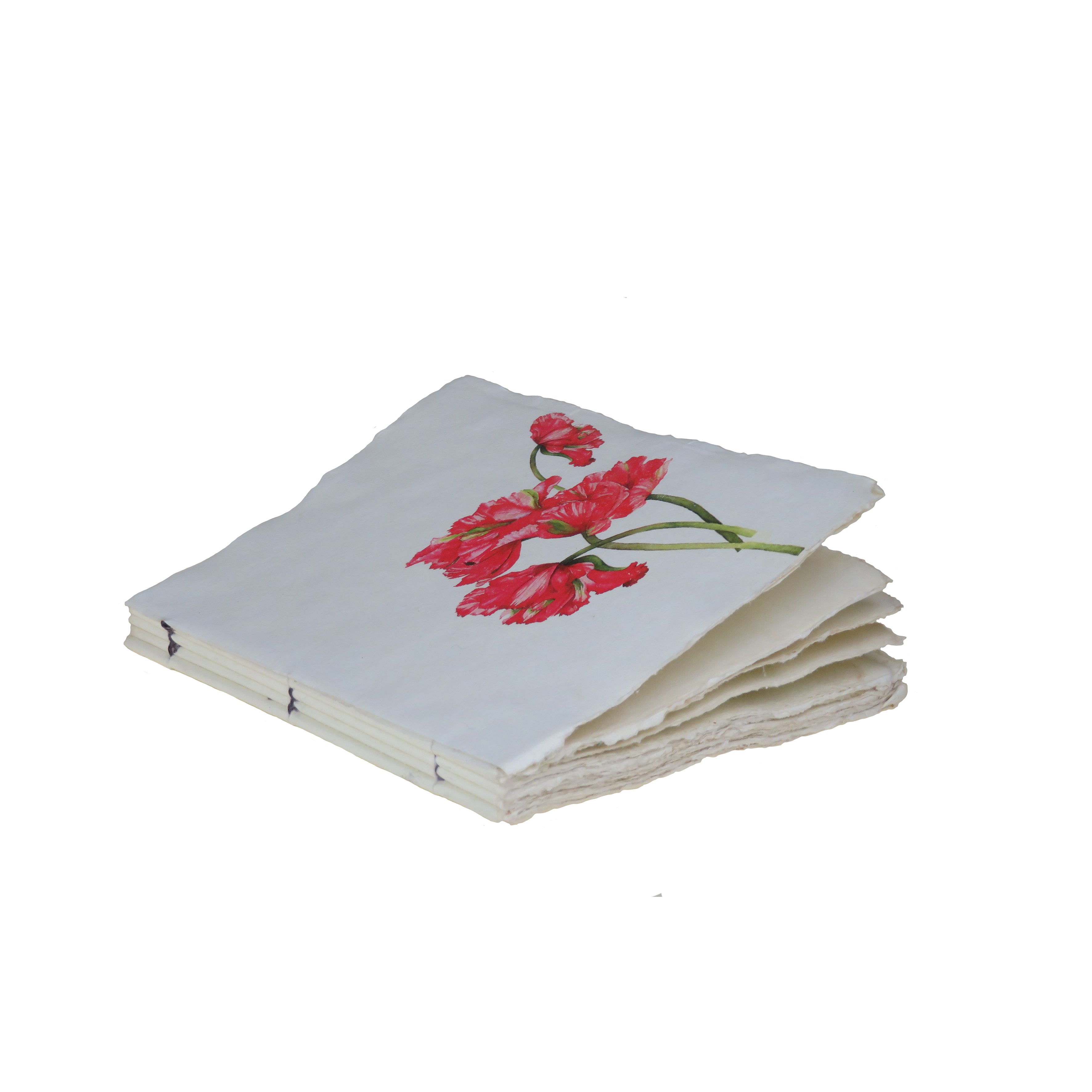 Tulipe rouge - Carnet en papier parchemin