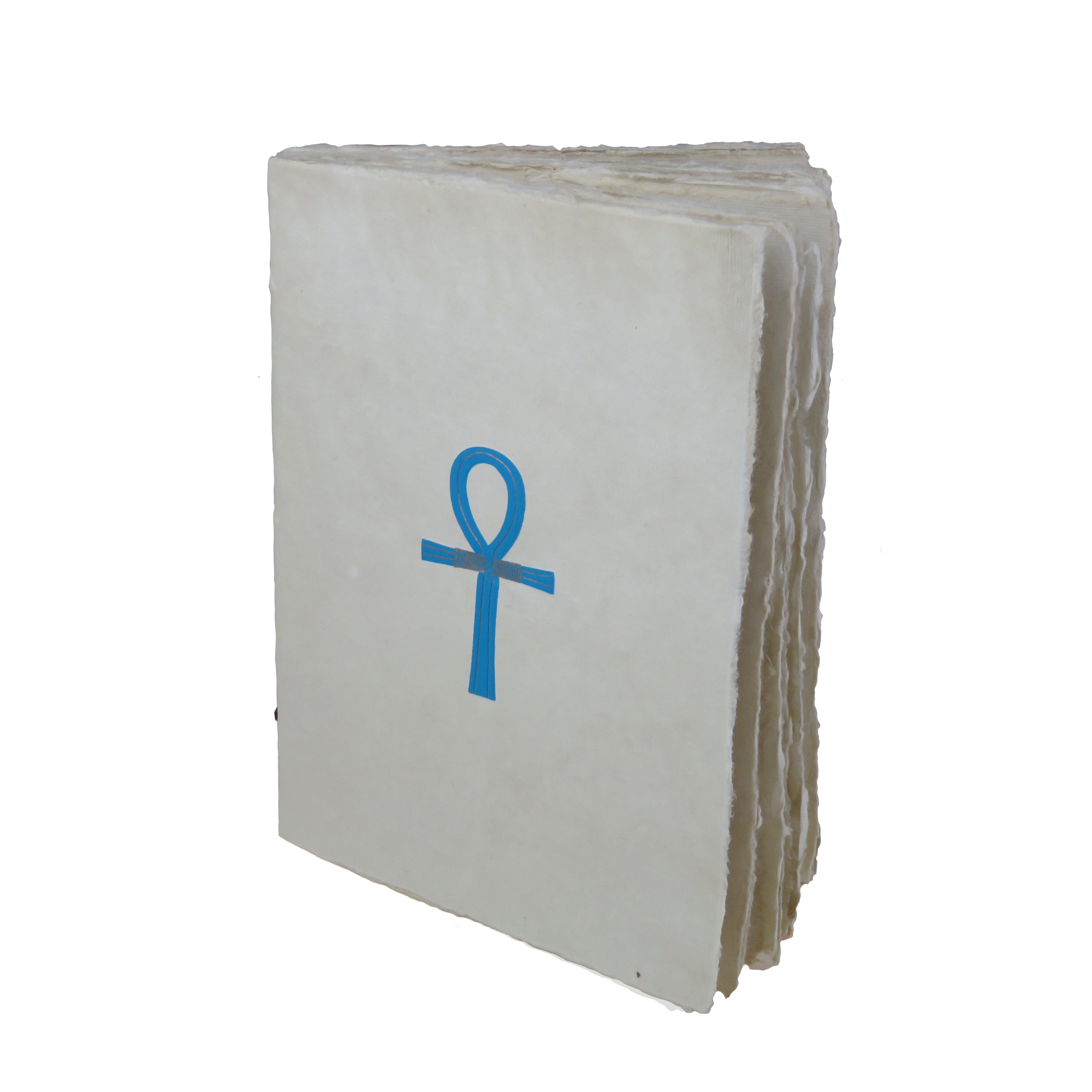 Egypte "Ankh" turquoise - Carnet en papier parchemin