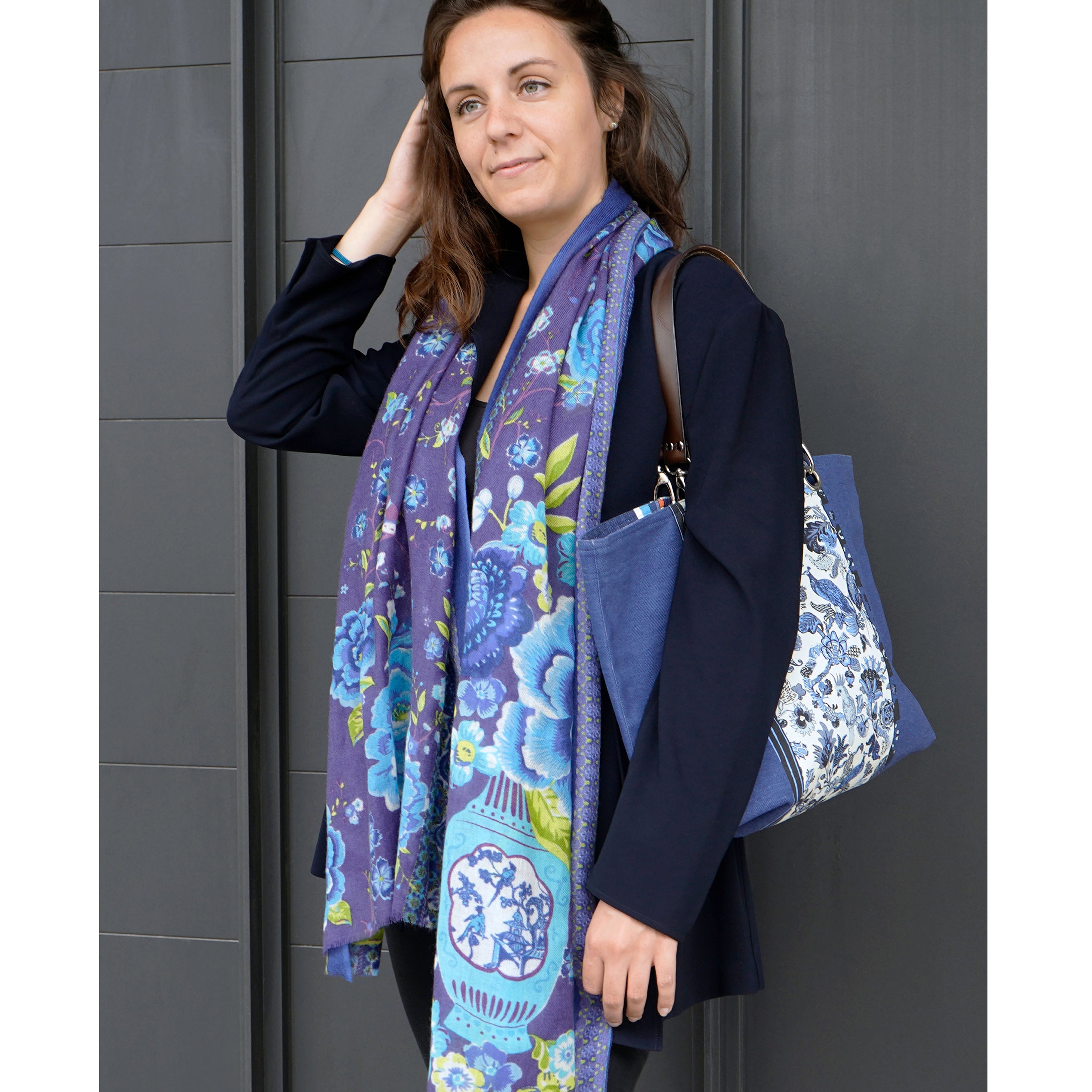 "Caucase" navy - Etole en laine