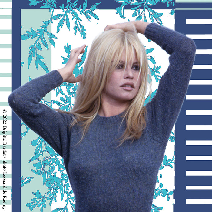 "Esterel" bleu marine - Paréo en coton - Collection capsule Brigitte Bardot