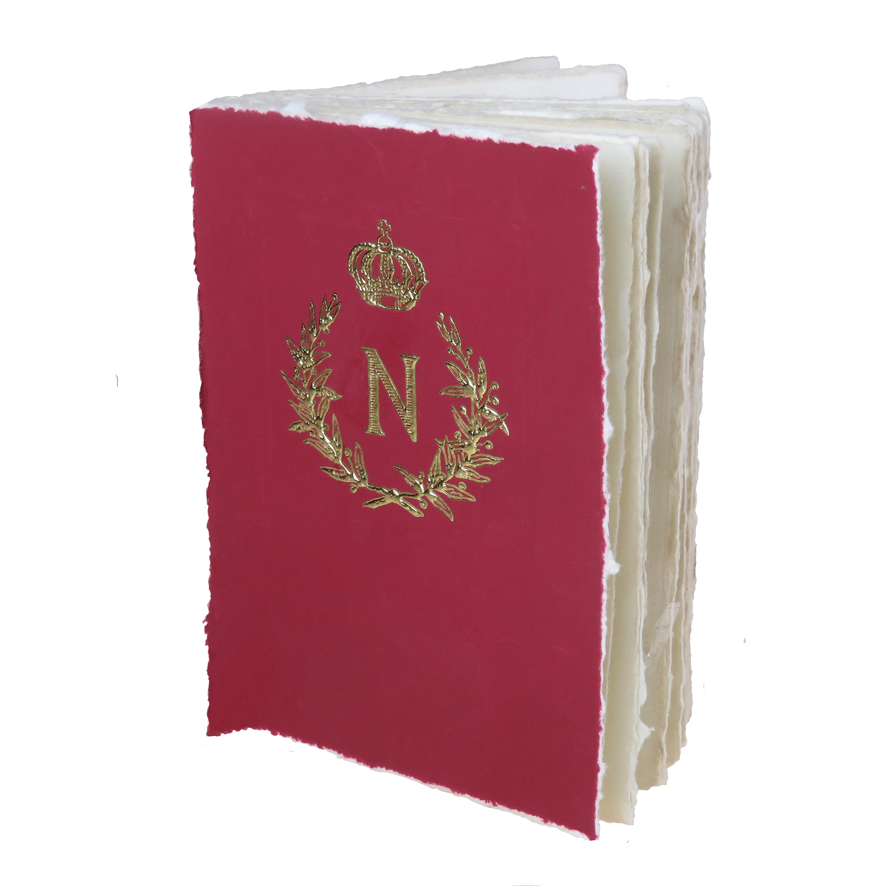 Monogramme Napoléon bordeaux - Carnet en papier parchemin