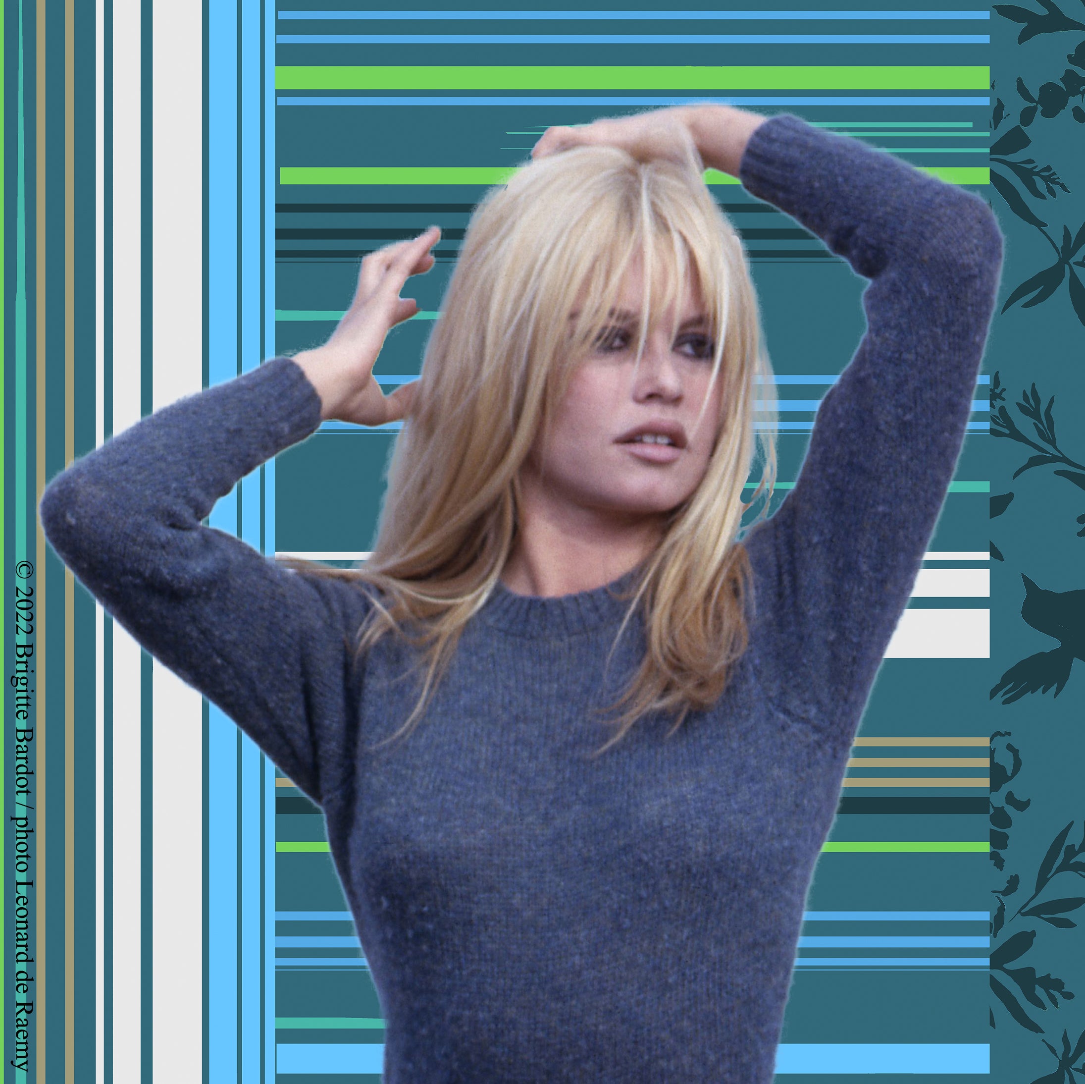 "Ramatuelle" storm blue - Cotton pareo - Brigitte Bardot capsule collection 