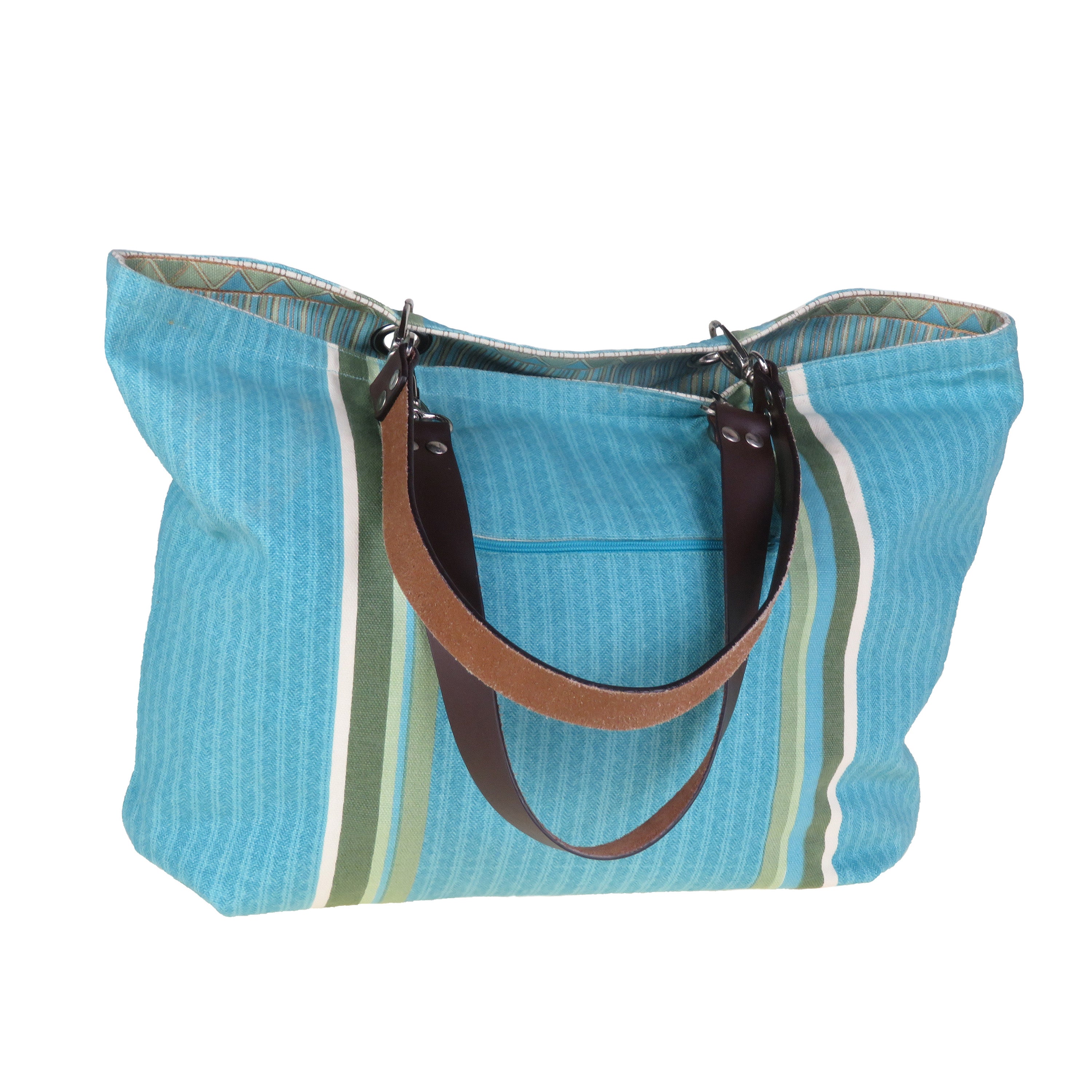 Héron turquoise - Sac réversible - Moyen modèle