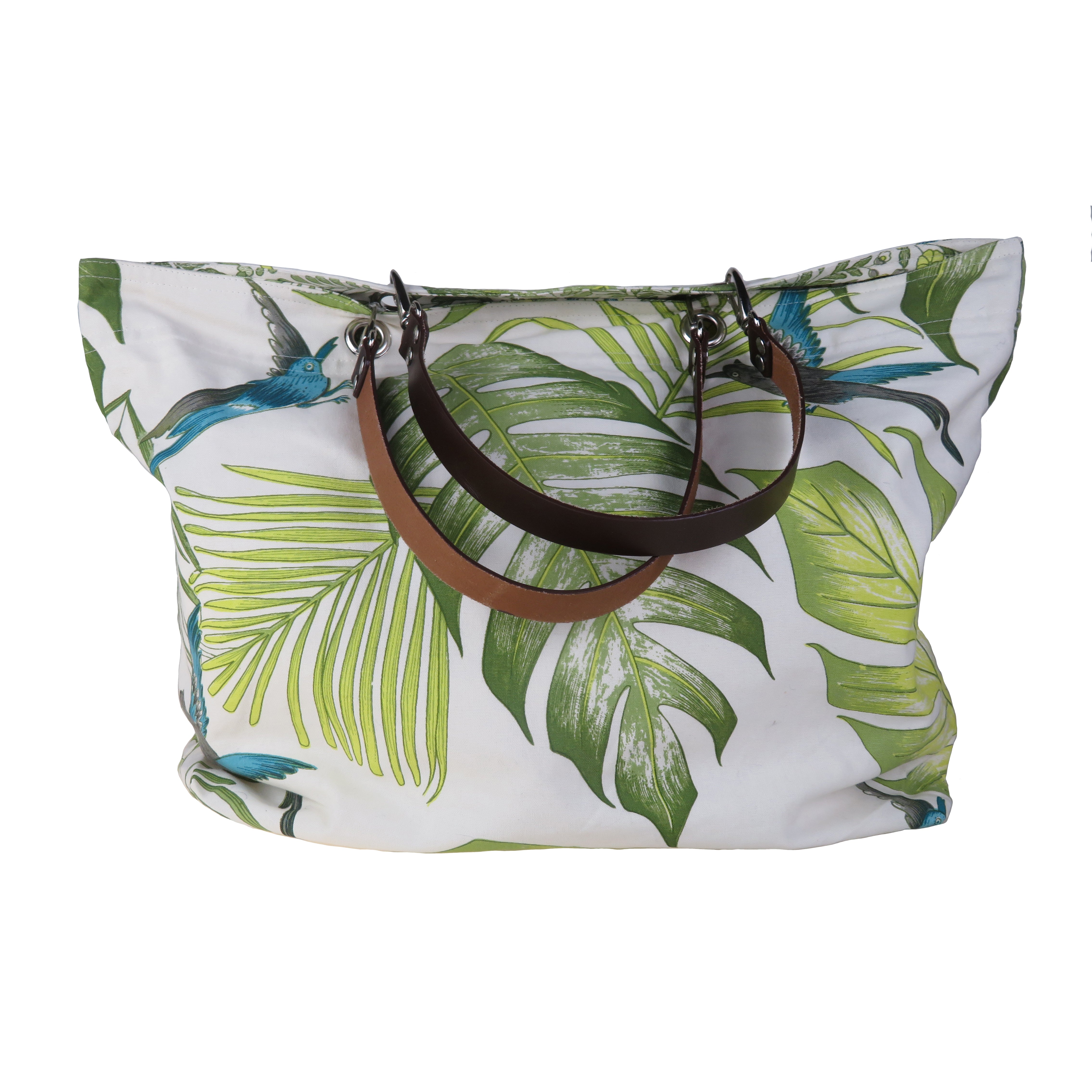 "Tropical" vert anis - Sac réversible - Grand modèle