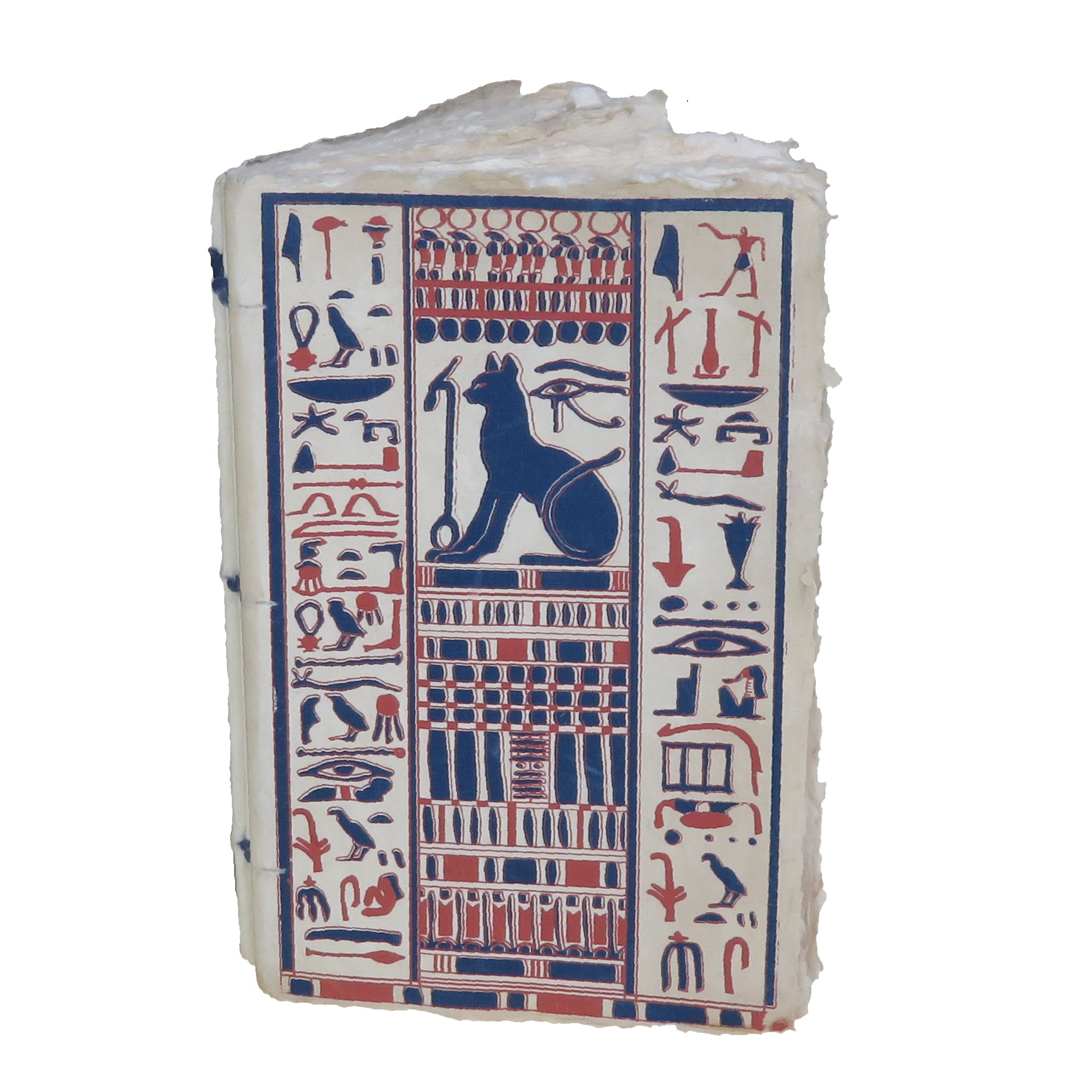 Egypte "Thèbes" bleu et rouge - Carnet en papier parchemin